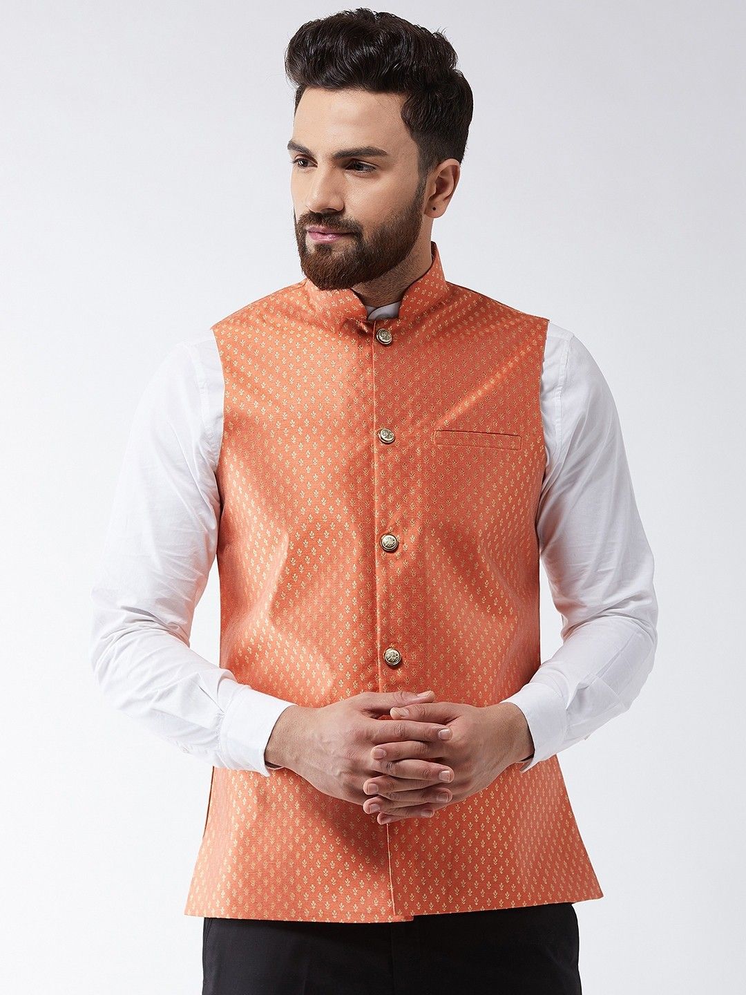 sojanya Self Design Men Waistcoat-picture-23