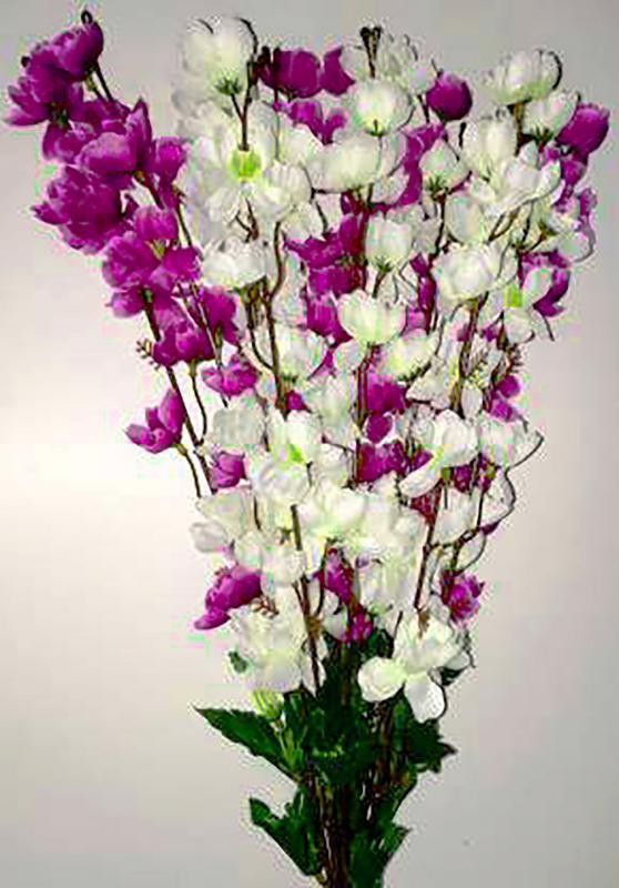 Unique Brite White, Purple Orchid Artificial Flower, Blossom for the Home, Garden, artificial orchid flowers sticks-stem bunch for vase/vases. (22 inch, Pack of 2) White, Purple Orchids Artificial Flower-image-13