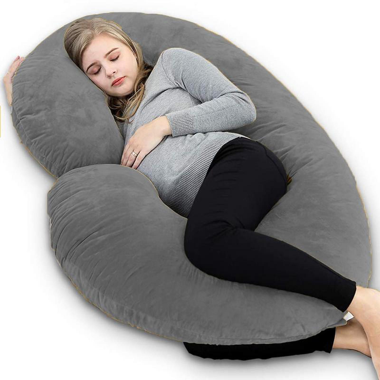 angel mommy Luxurious Imported Velvet C Shaped Microfibre Solid Pregnancy Pillow Pack of 1-picture-12