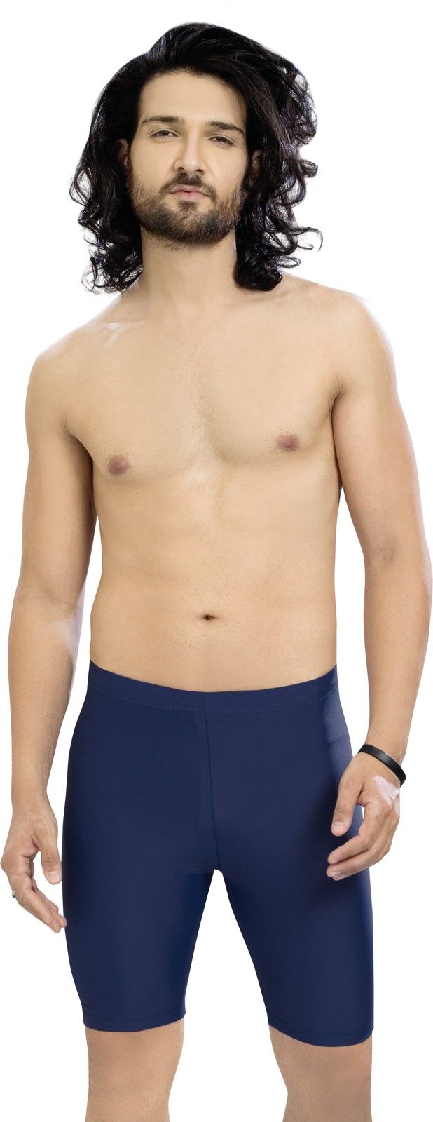 Solid Men Swim Bottom Blue Swimsuit