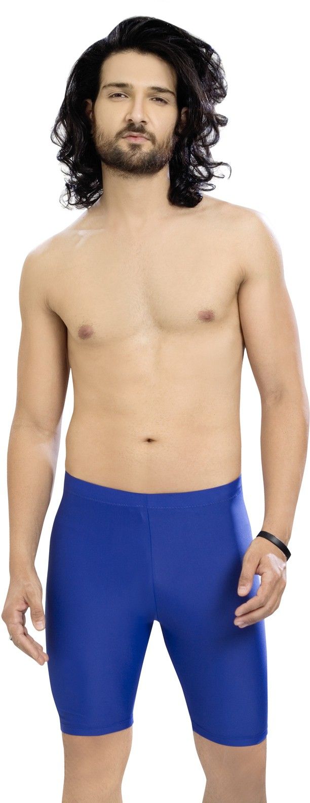 Solid Men Swim Bottom Dark Blue Swimsuit