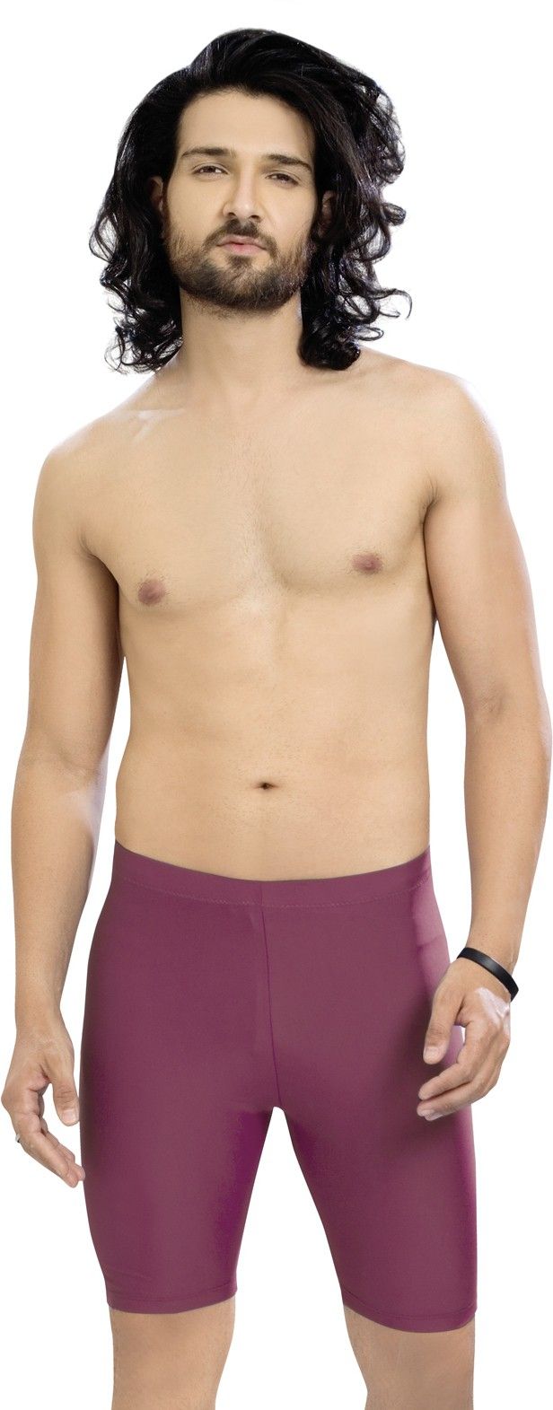 Solid Men Swim Bottom Purple Swimsuit
