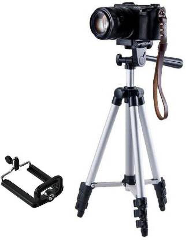 borealis tripod-3110 Lightweight Camera Stand With Three-Dimensional Head & Quick Release Plate Cameras Camcorders DSLR/ video Camera with Mobile Holder Mount For Android Mobile Smartphone Portable Adjustable Tripod (Silver, Black, Supports Up to 1500 g)-tpd3 Tripod, Tripod Kit, Tripod Ball Head-image-28