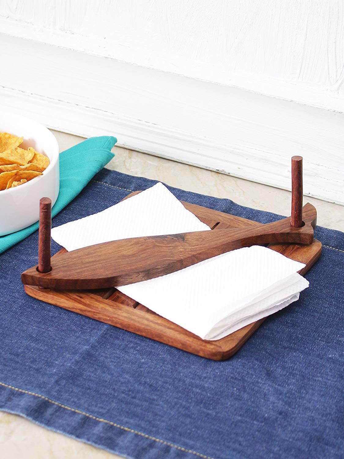 Artesia Wooden Tissue Paper Stand and Tooth Pick Stand Wooden Toilet Paper Holder-image-11