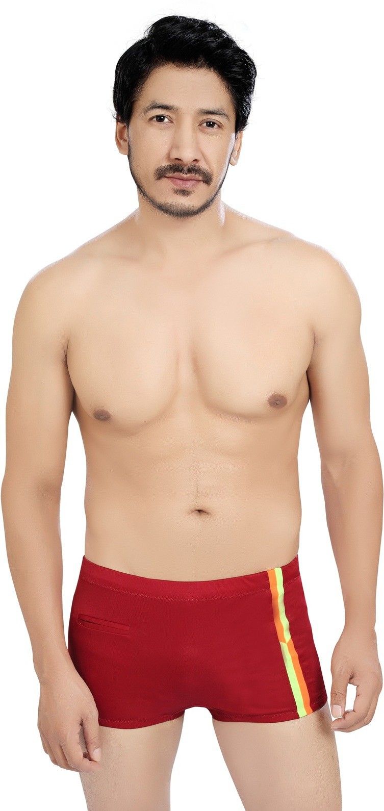 Solid Men Trunk Maroon Swimsuit