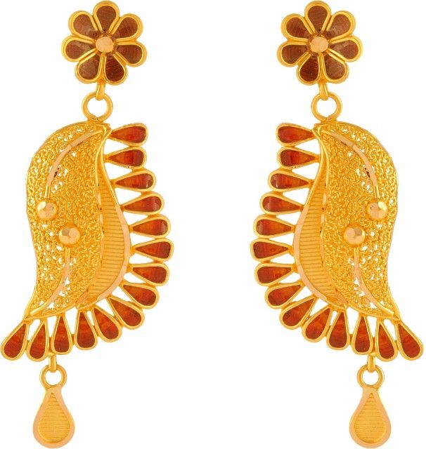 PC Chandra Jewellers Yellow Gold 22kt Drop Earring