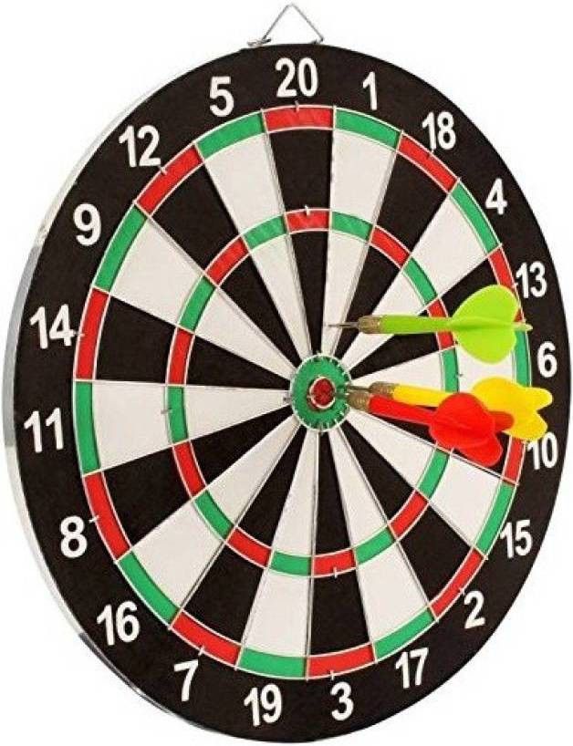 crazybuy Double Sided Dart Board Game - with 4 Darts - Size 12 inch 10 cm Dart Board-picture-14