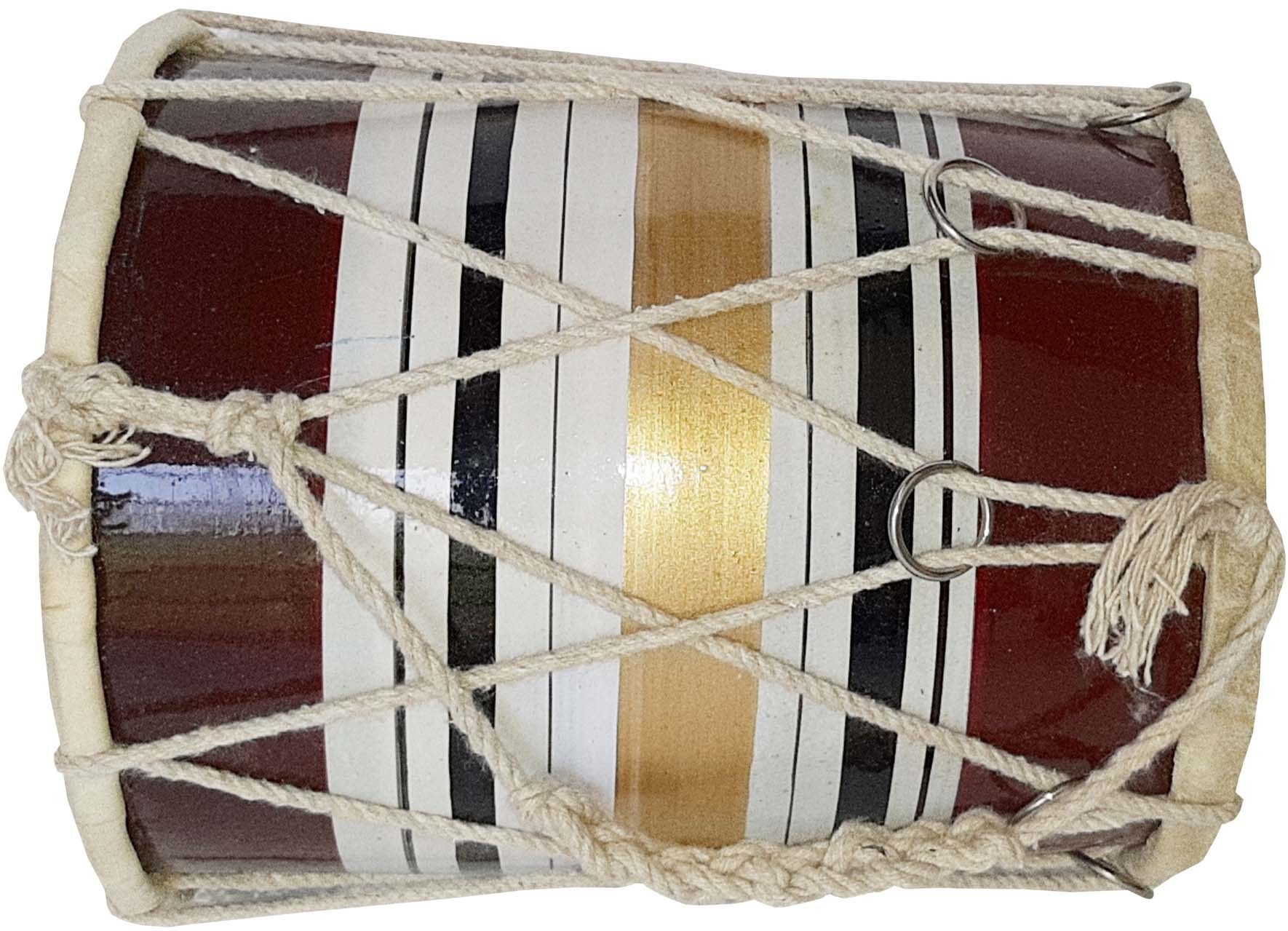 ram musical Brown 8 '' Dholak Rope & Rings Dholak-picture-27