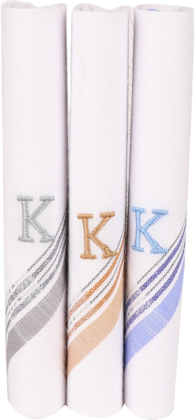 poksi Embroidered handkerchief with initials "K" Handkerchief for men & boys kerchief (Initial -K) ["White"] Handkerchief-image-26