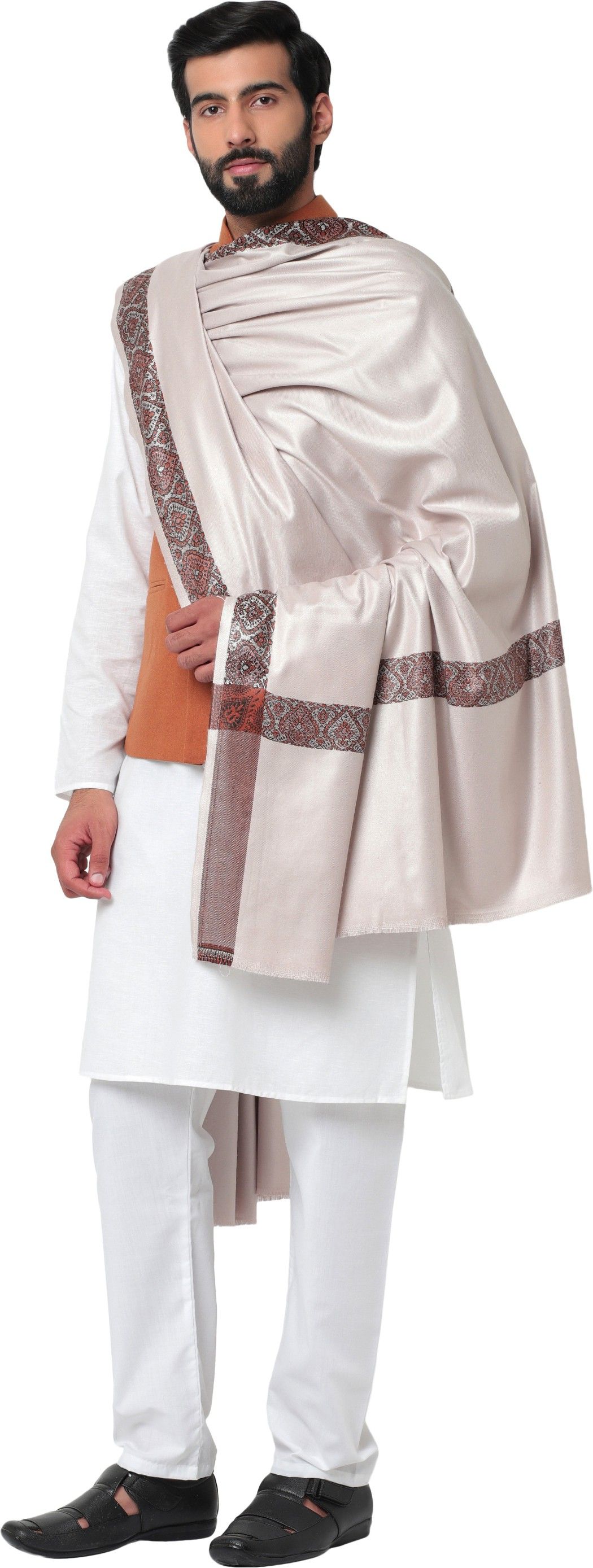 Kashmiri queen Wool Woven Men Shawl-picture-10