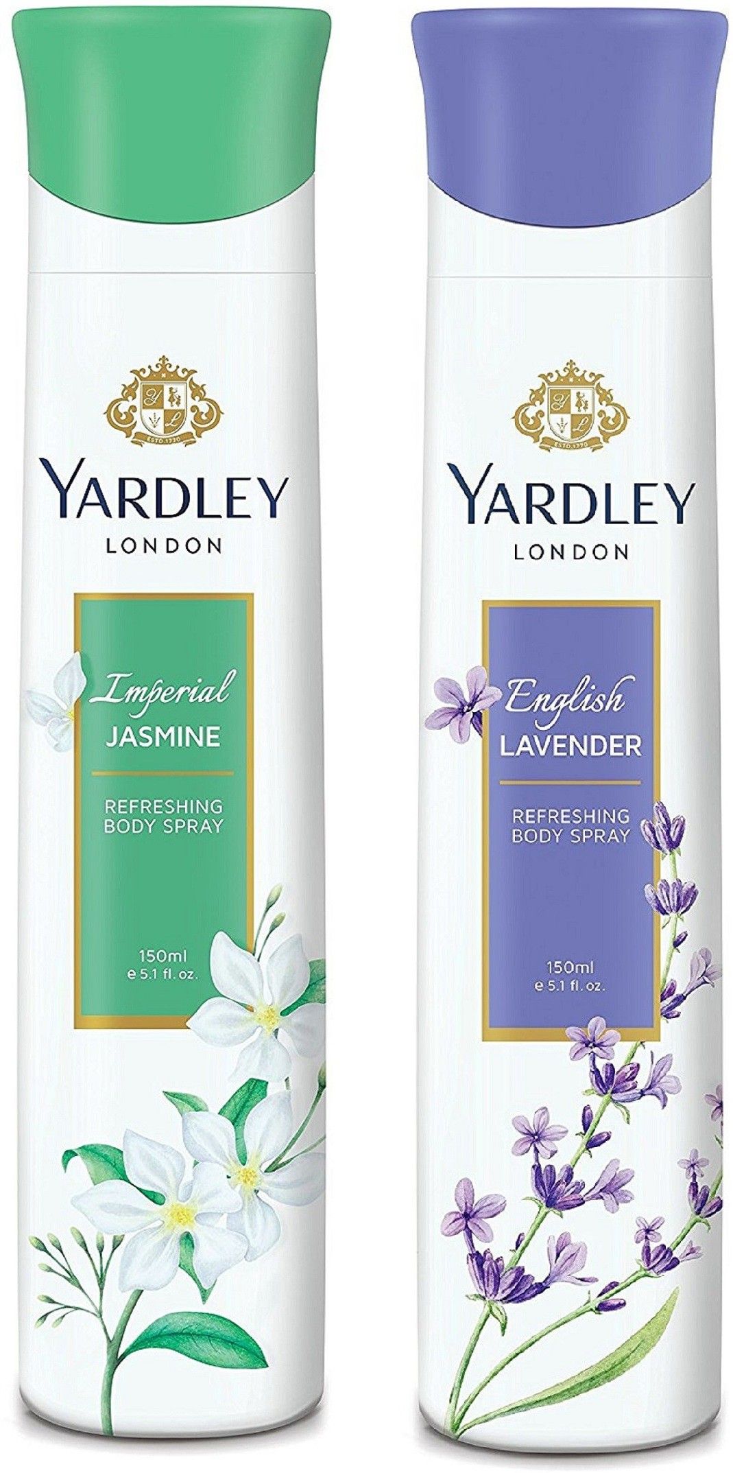 yardley london Imperial Jasmine and English Lavender 150ML Each (Pack of 2) Body Spray-For Women-picture-3