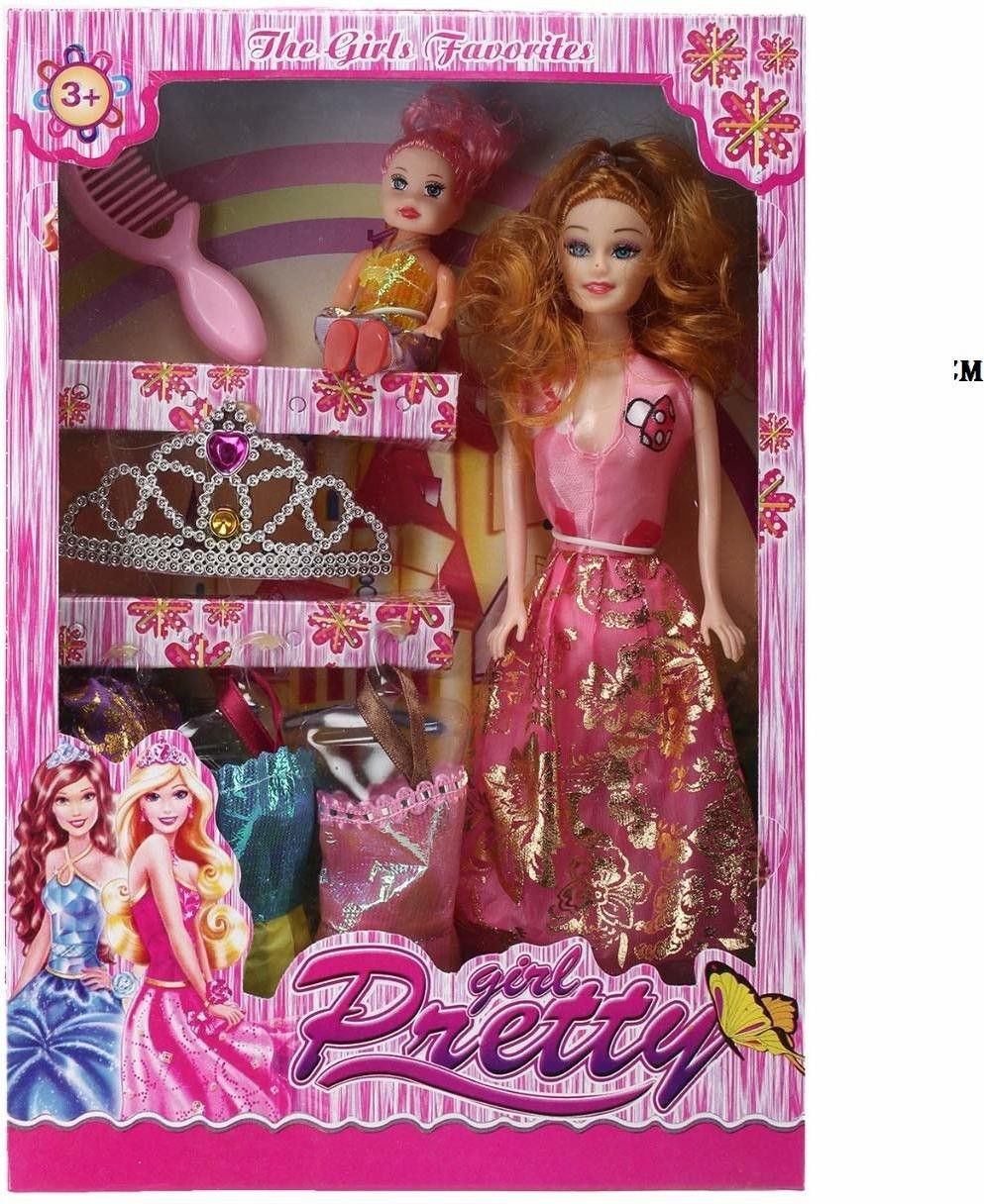 Kids Doll Set/Girls Style Wardrobe Doll Set comes with multiple accessories & Dresses for kids-image-33