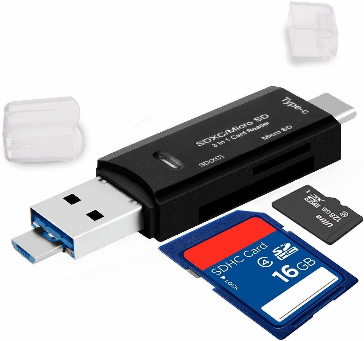 InfiDeals 3-in-1 USB 3.0, Type C And Micro USB Card Reader For PC Tablets Smartphones with OTG Function Card Reader-image-9