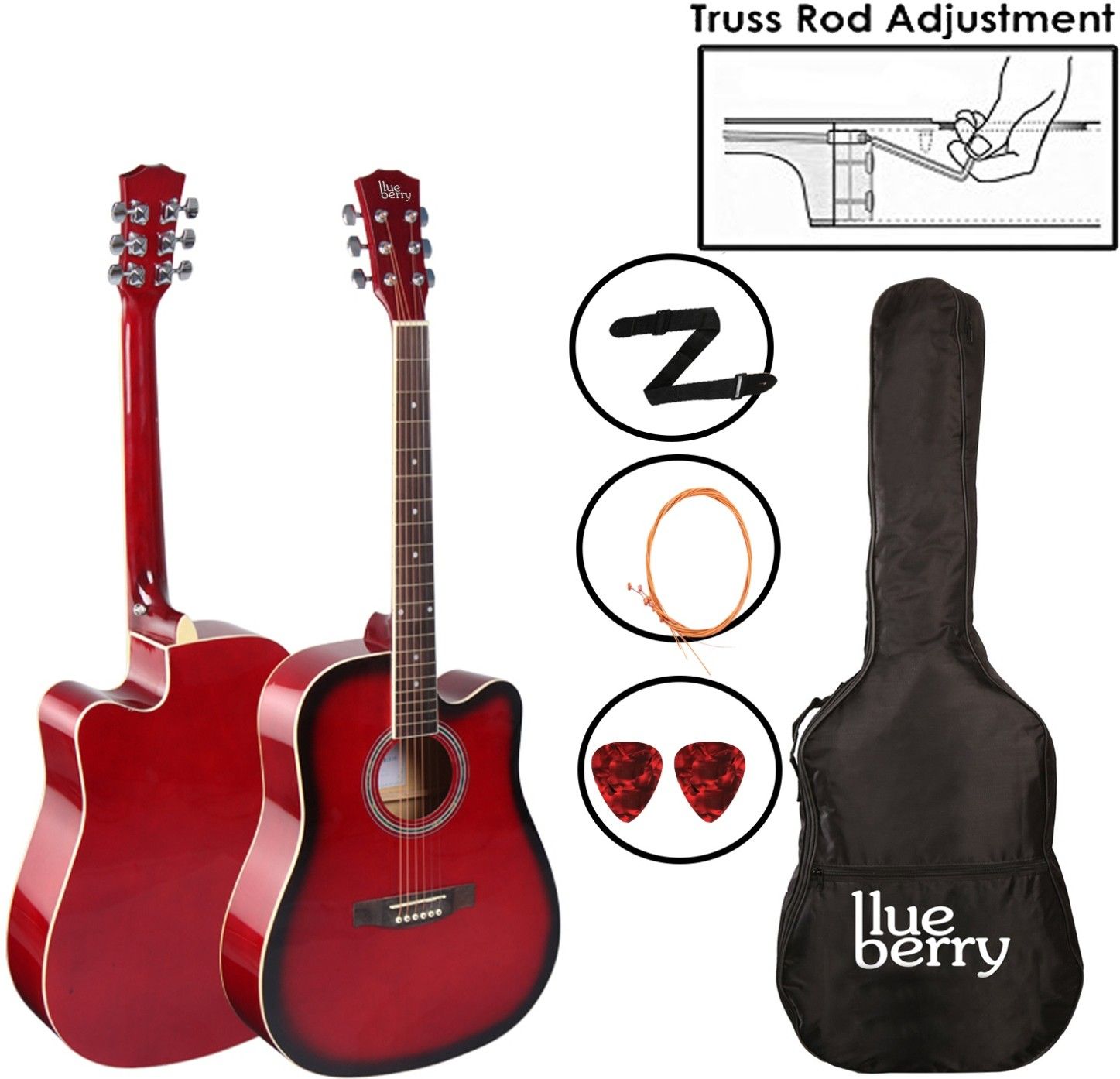 blueberry B-40 Acoustic Guitar Basswood, Mahogany Rosewood Right Hand Orientation-picture-26