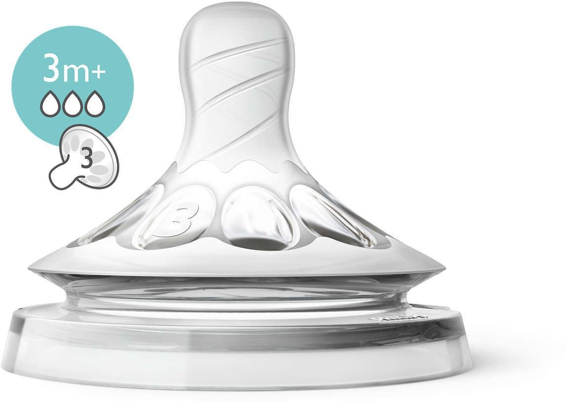 SCF043/27 TEAT NATURAL 2.0 MEDIUM FLOW 3M Medium Flow Nipple