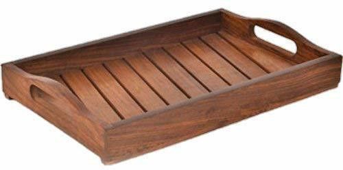 Wooden Decorative Serving Tray Handcrafted 14 inch Long (Brown) Tray-image-5