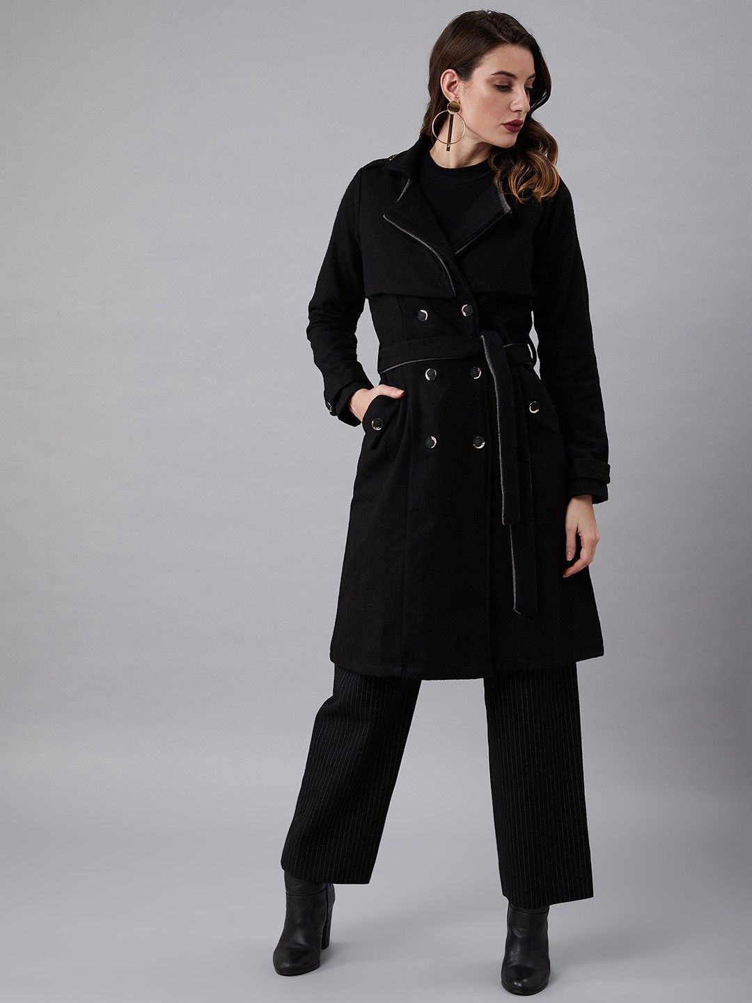 athena Wool Solid Coat For Women-picture-39