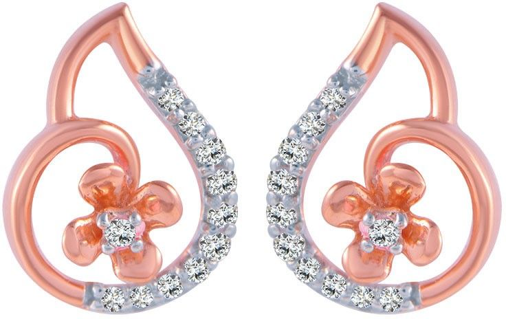PC Chandra Jewellers Rose Gold 14kt Stud Earring-image-25