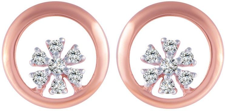 PC Chandra Jewellers Rose Gold 14kt Stud Earring-image-28