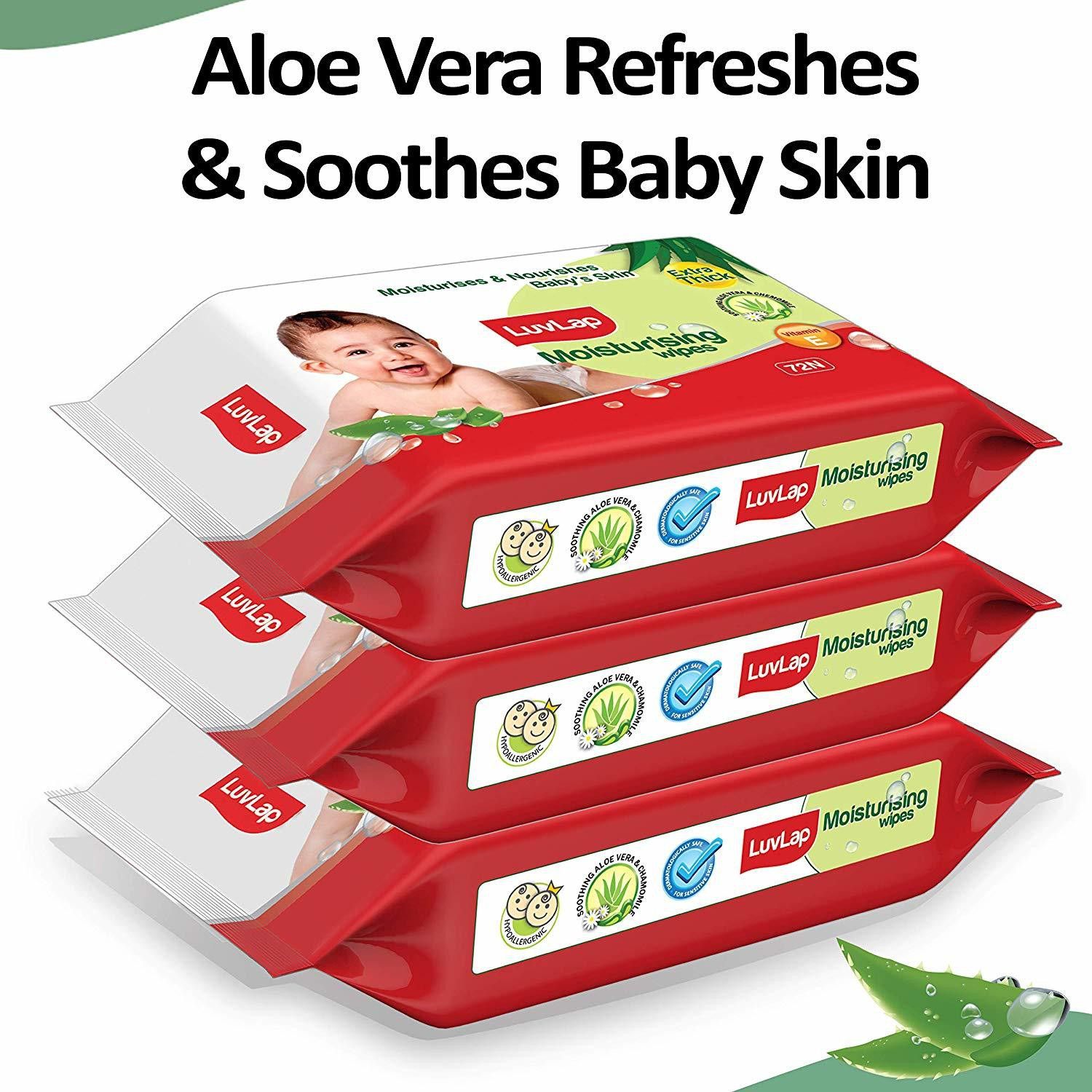luvlap Baby Moisturising Wipes with Aloe Vera,72N Pack of 4 Combo-picture-21