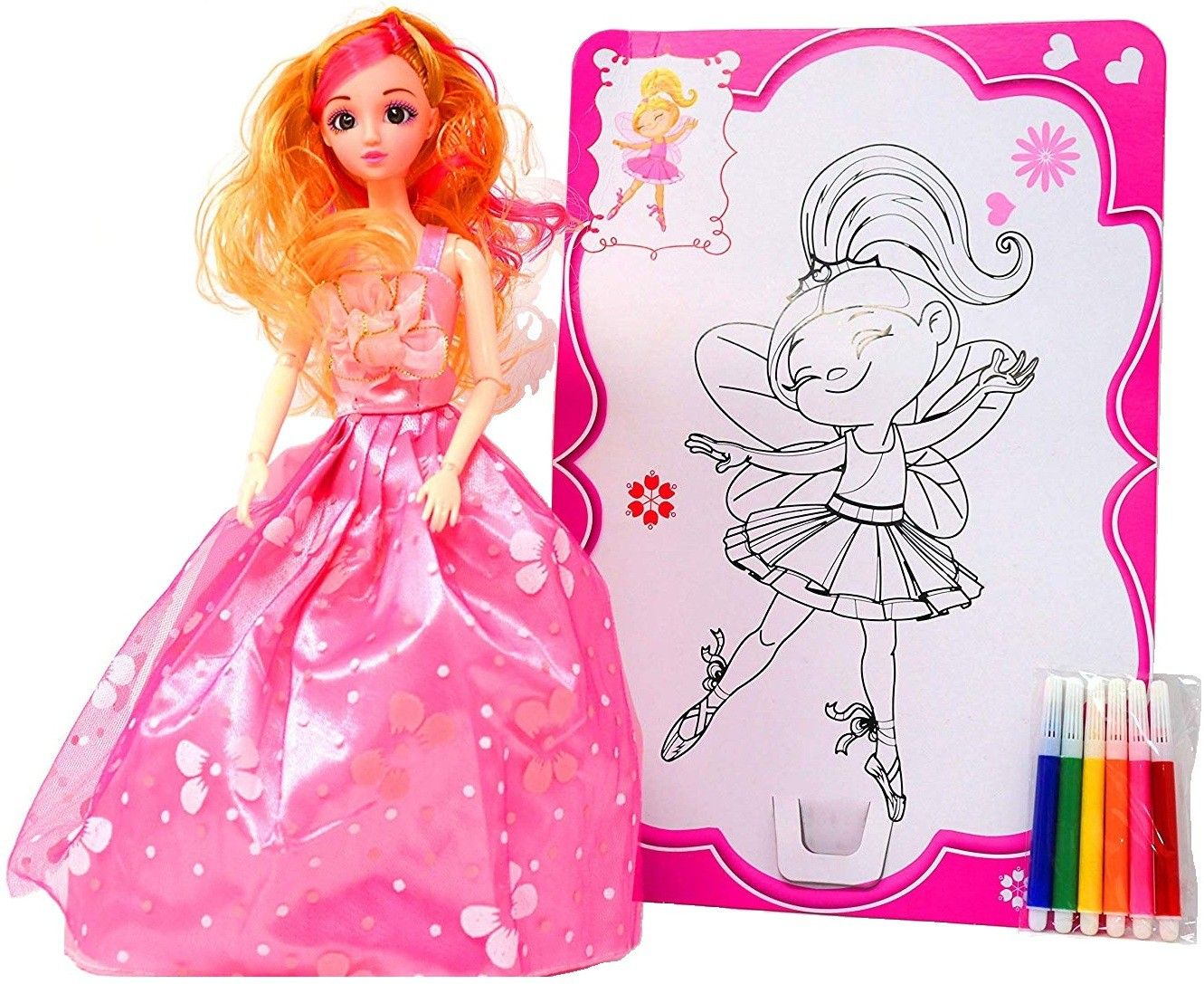 Beautiful Princess Doll with Sketch Pen & A Coloring Pad-image-44