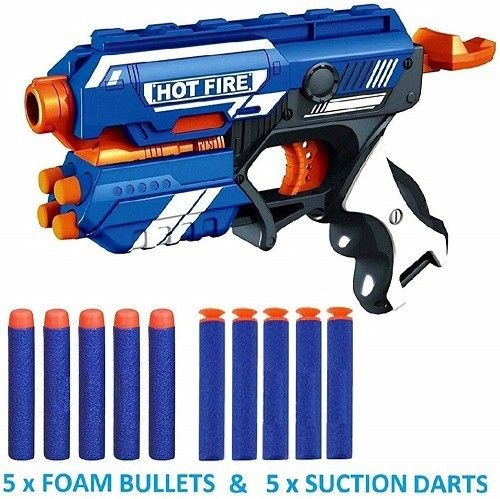 Blaze Storm Manual Soft Bullet Shooting Gun Toy with 10 Safe Foam Bullet for Kids ( Multicolor ) Guns & Darts-image-42