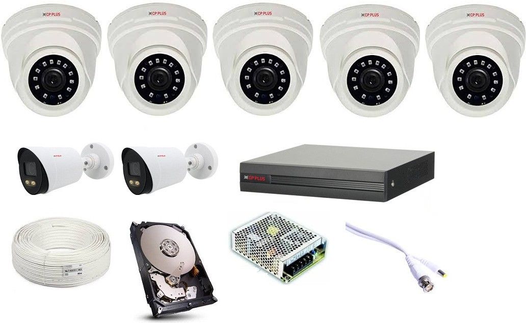 CP PLUS 2 GUARD+ BULLET CAMERA, 5 dome INDIGO CAMERA, 2.4MP AND ALL ACCESSORIES. Security Camera-image-24