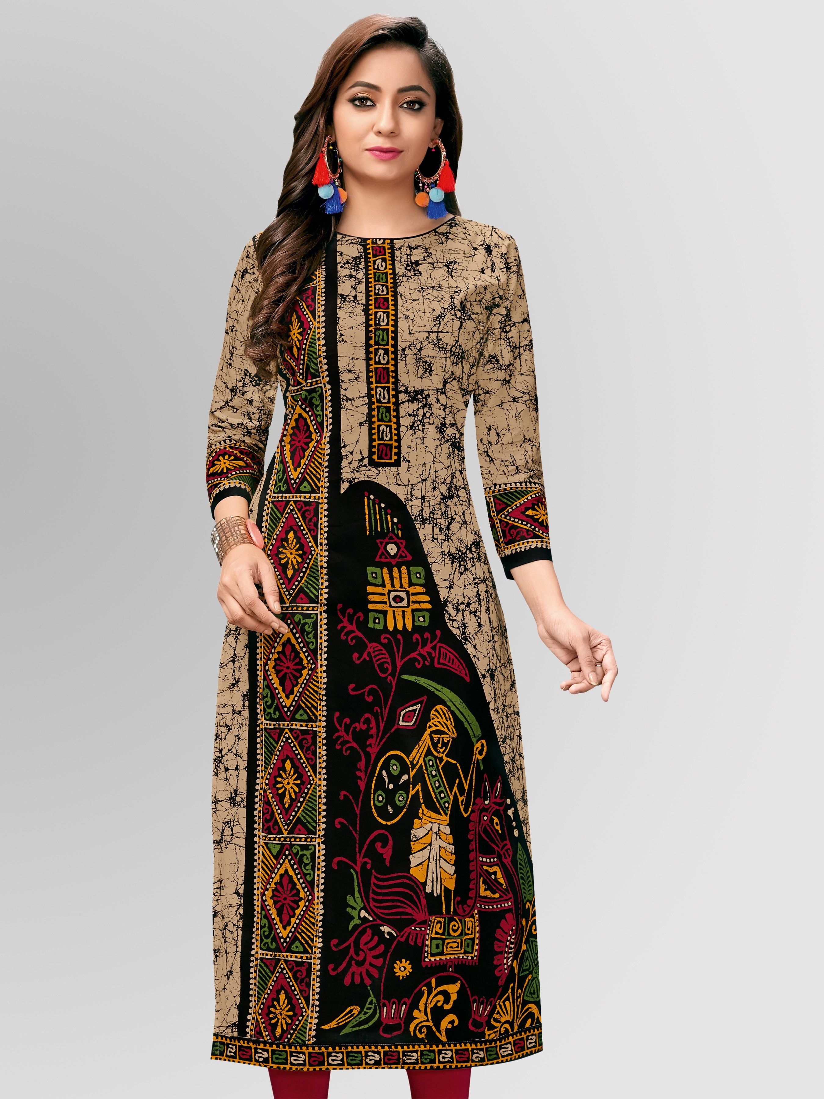 jevi prints Women Printed Pure Cotton Straight Kurta-picture-11
