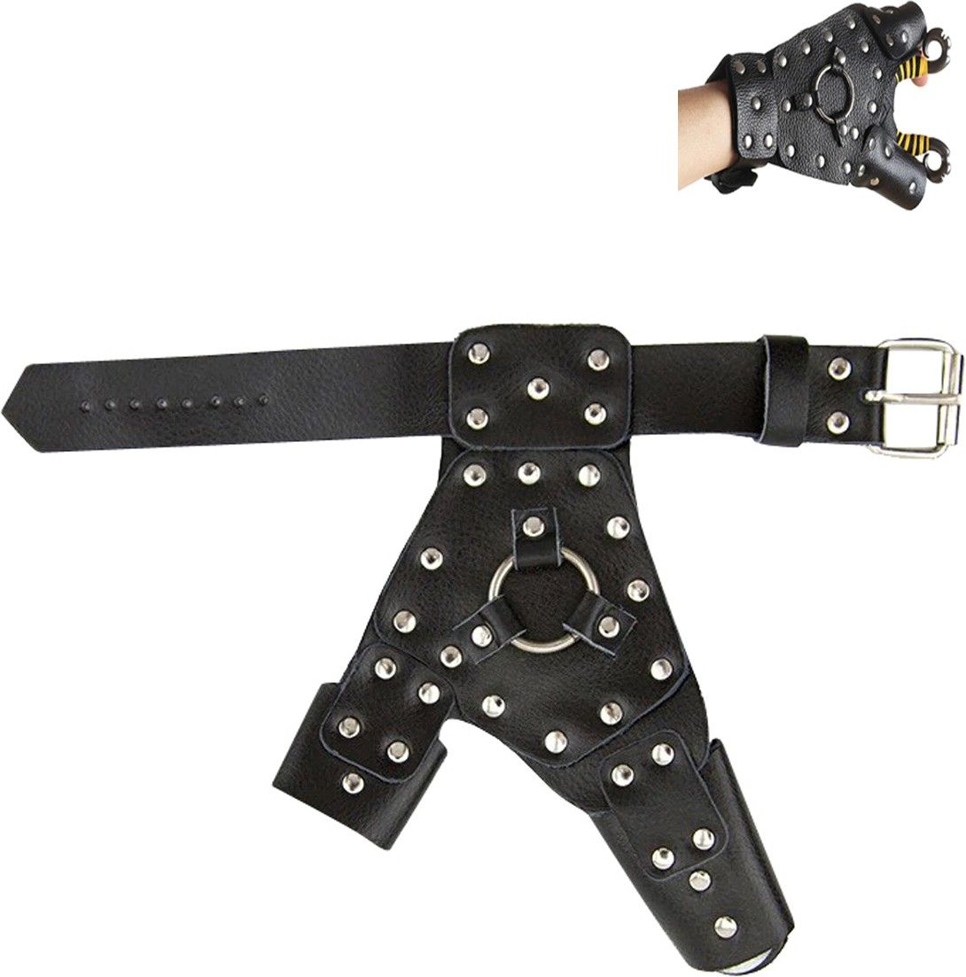 Archery/Outdoor Hand Guard Gloves Protection -Left -Black Climbing Gloves-image-14