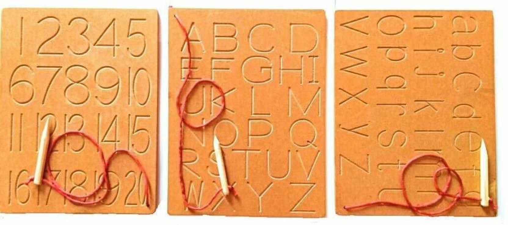 Capital And Small Alphabet And Number Writing Practice Wooden Boards For Learning Kids - Set of 3-image-31