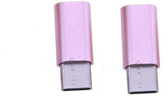 Tech-X Pink Micro USB, USB Type C Adapter Pack of 2 Phone Converter image 1