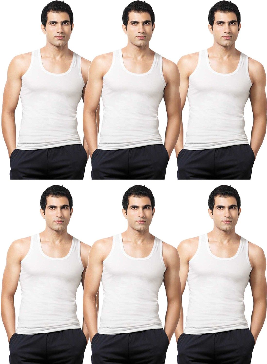 Pack of 6 Men Vest-image-17