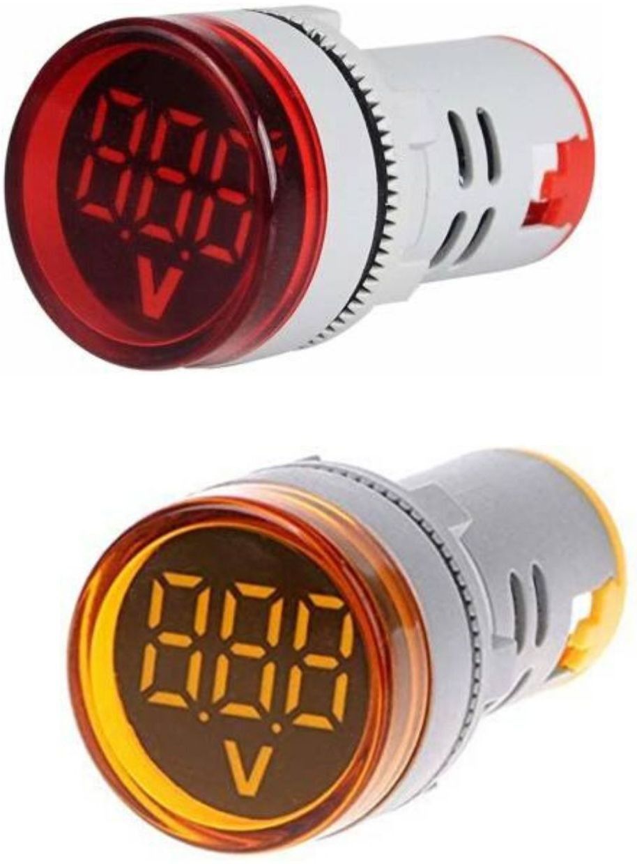 mexico Pack of 2 Volt Meter 0002 LED Digital Display Gauge Volt Digital,Voltage Meter Indicator,Signal Lamp,Voltmeter Lights Tester Combo Measuring Range 60-500V AC, 22 mm Digital Voltage Tester-picture-25