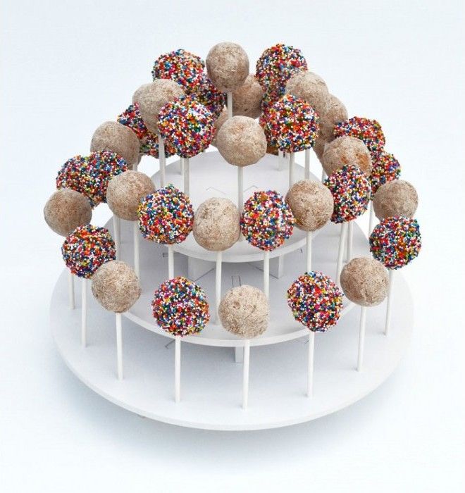 3-Tier Display Cupcake Stand for Holding 42 Cake Pops and 21 Cupcakes, Multicolour Plastic Cake Server (White) Plastic Cake Server-image-1