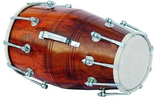 Dholak Shiny Red polish Nut and Bold Nut & Bolts Dholak-image-31