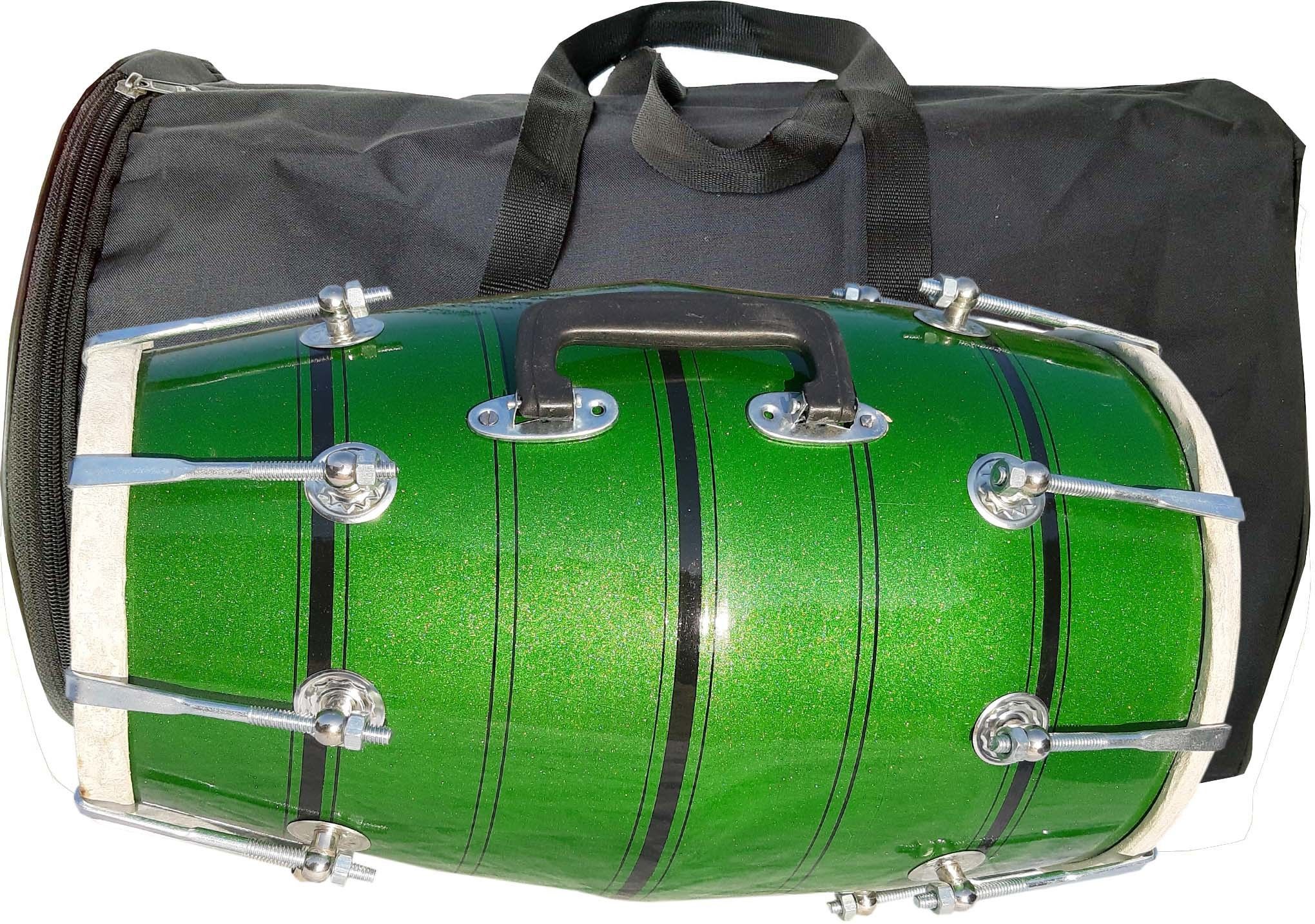 gt manufacturers Green Paint Dholak With Cover Nut & Bolts Dholak-picture-25