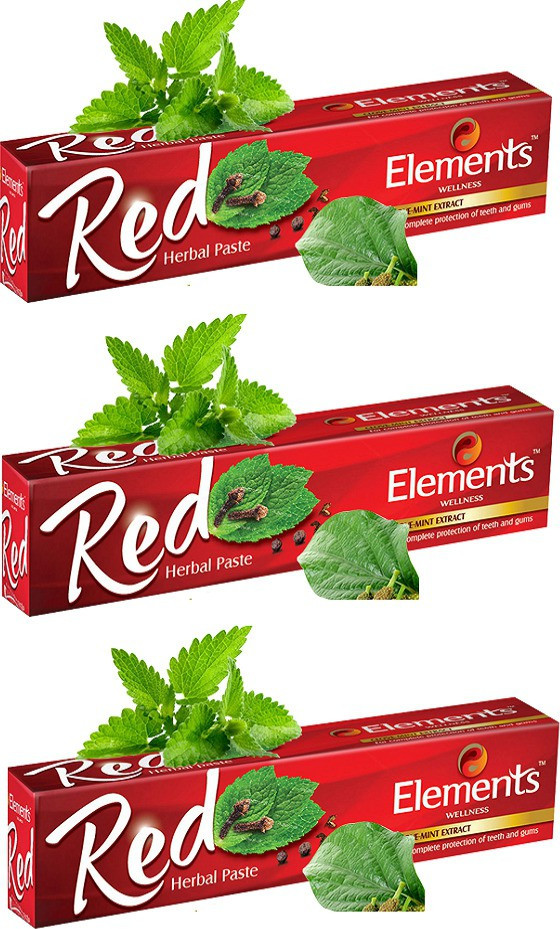 element Red Herbal Toothpaste 150 gms (Combo of 3) Toothpaste image 1
