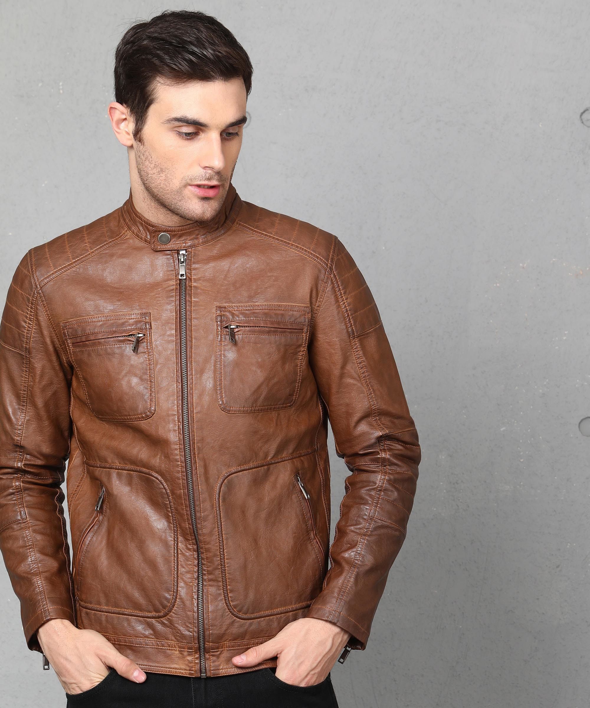 metronaut Full Sleeve Self Design Men Leather Jacket-picture-27