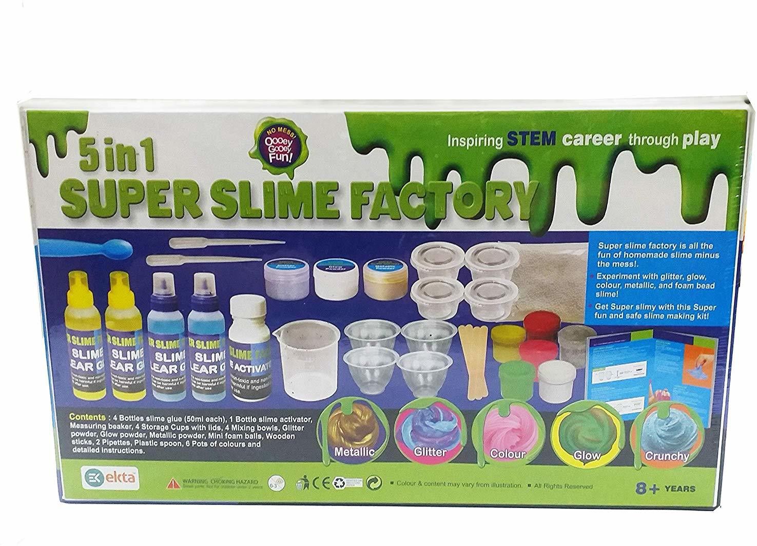ekta Latest 5 in 1 Super Slime Factory Making kit for Kids, Learn How to Make Your Favourite Slime in House-picture-43