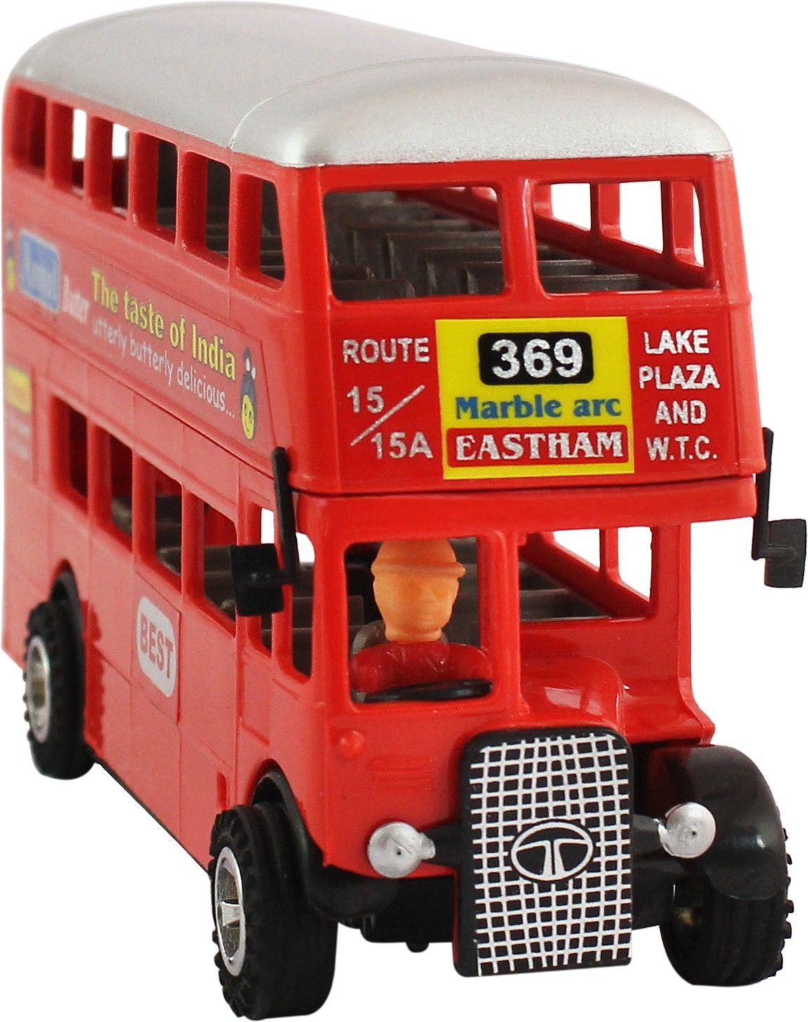 Pull Back Deluxe Double Decker Bus | Miniature Scaled Models || Dinky Cars | - Red Colour