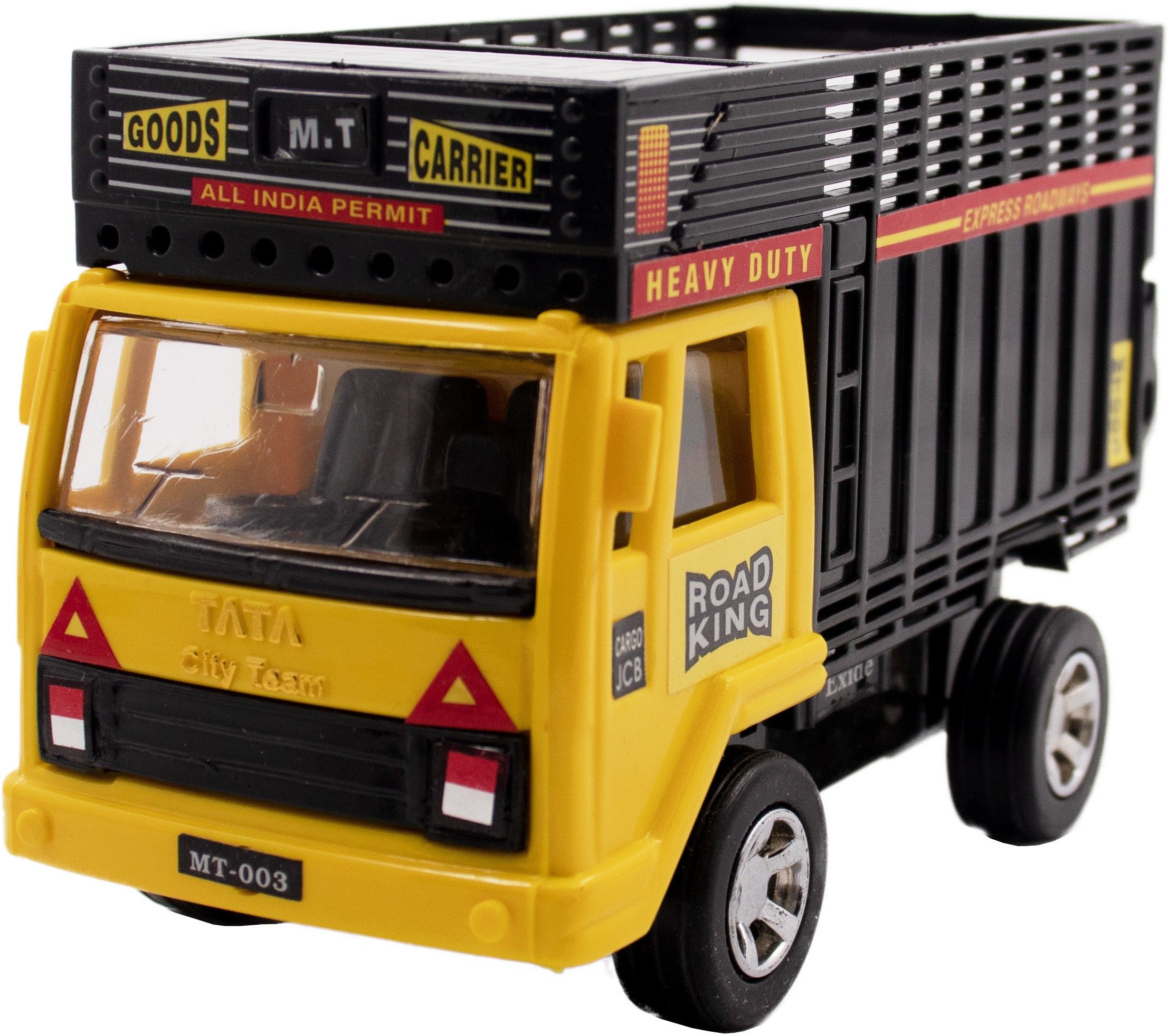 Pull Back Goods Carrier Dumper | Opening Doors | Miniature Scaled Models || Dinky Cars | - Yellow Colour-image-3