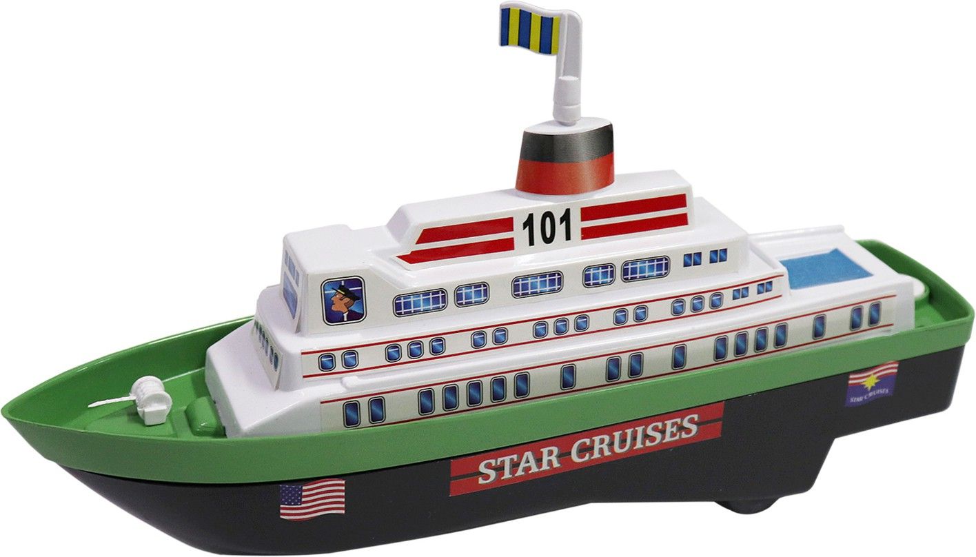 Pull Back Star Cruises |Boat Ship|Miniature Scaled Models Green Colour
