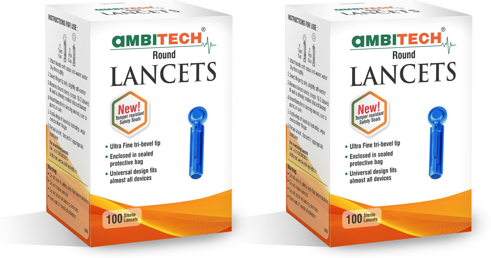 AMBITECH Round Lancets (Pack of 2) Glucometer Lancets image 1