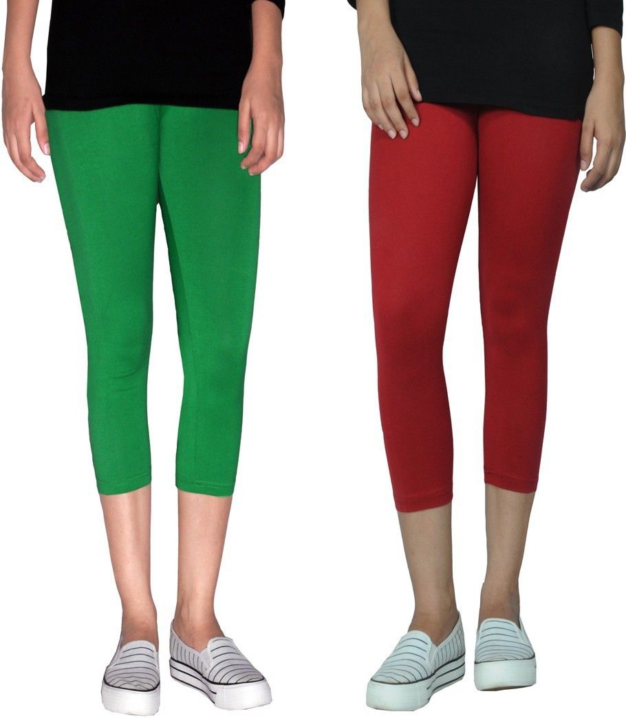 tanunni Women Green, Maroon Capri-picture-3