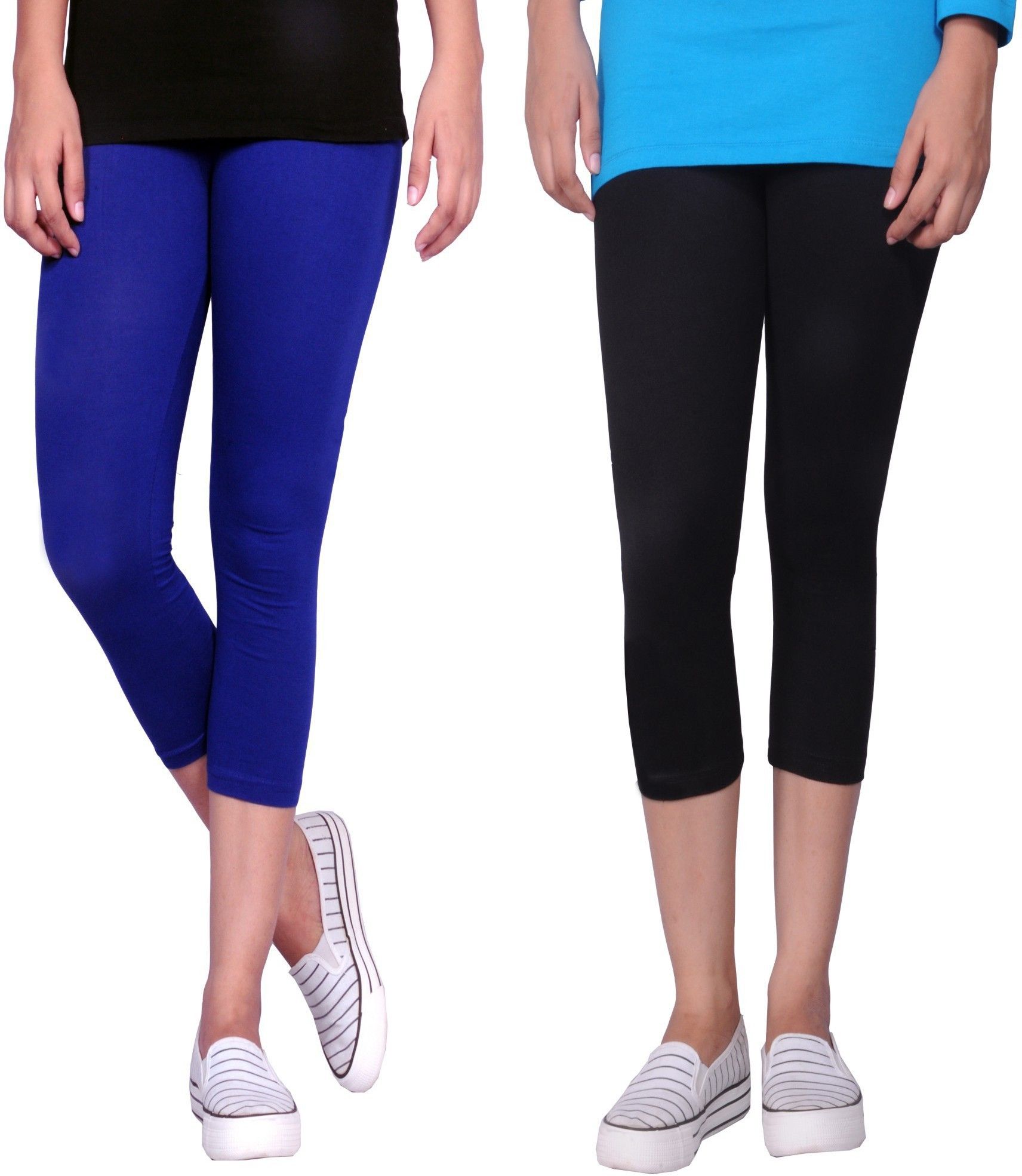 Women Blue, Black Capri-image-39
