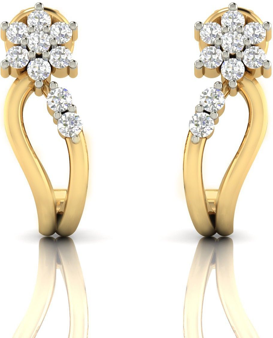 avsar earring Yellow Gold 14kt Cubic Zirconia Stud Earring-picture-29