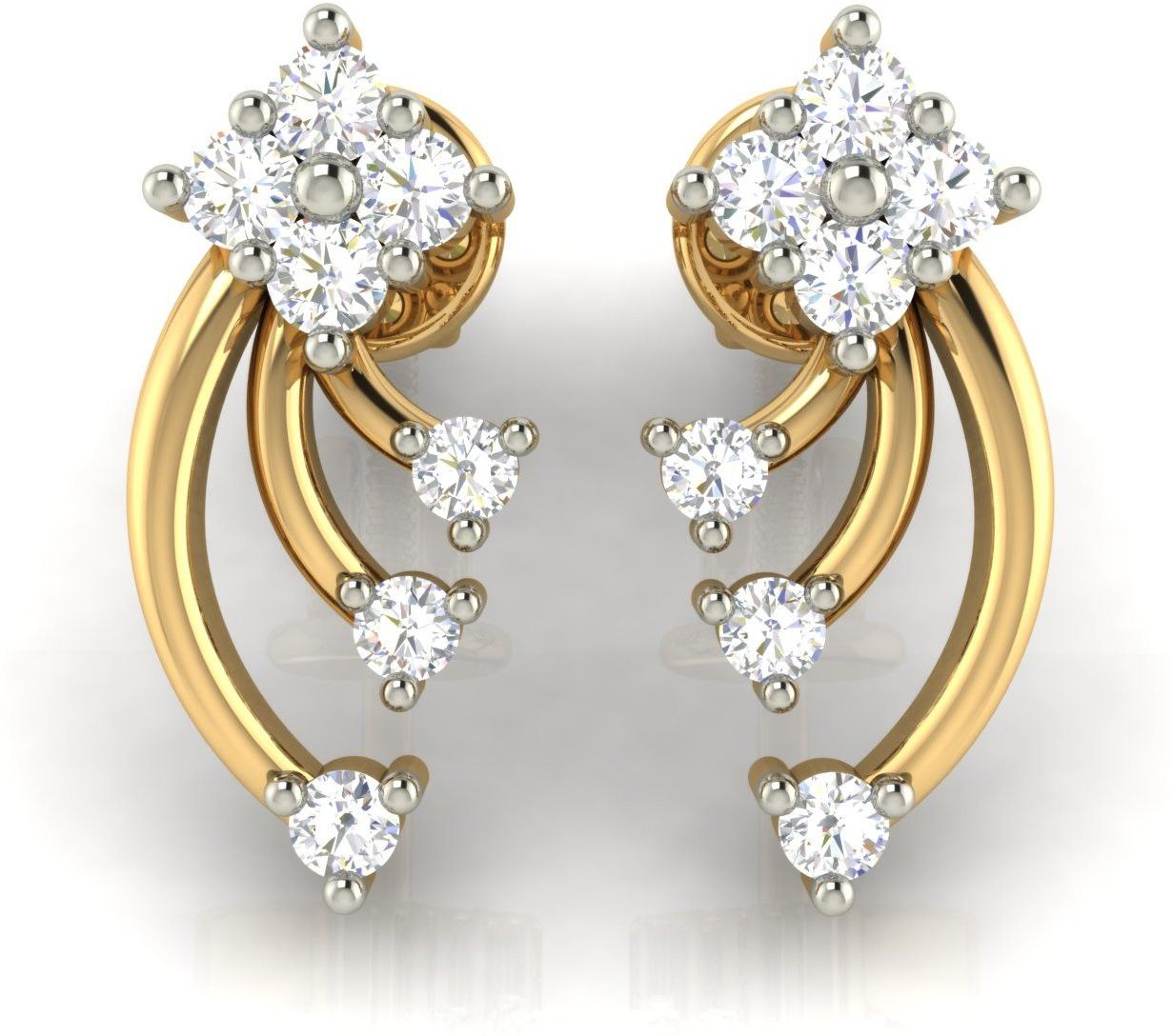 avsar earring Yellow Gold 14kt Cubic Zirconia Stud Earring-picture-28