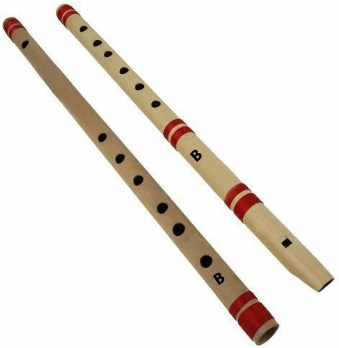 sg musical Set Of Fipple & Transverse Bamboo Flute For Beginners, Both B Scale Flutes Bamboo Flute image 1