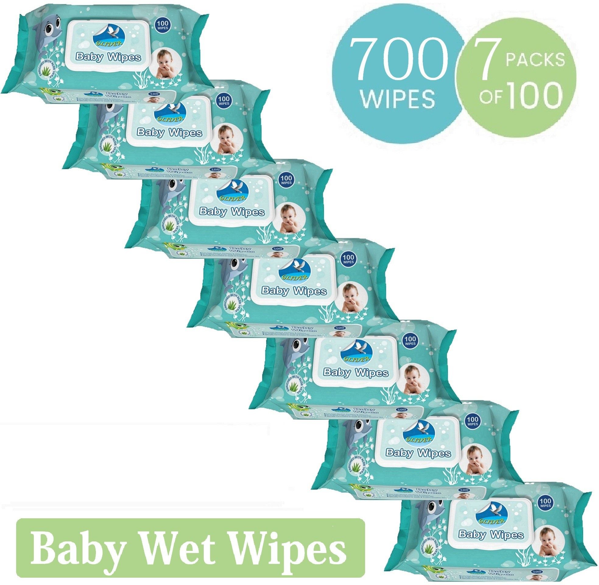 Baby Wipes|100 Pcs/Pack| Soft | Aloe Vera & Vitamins(Pack of 7) 700 Wipes