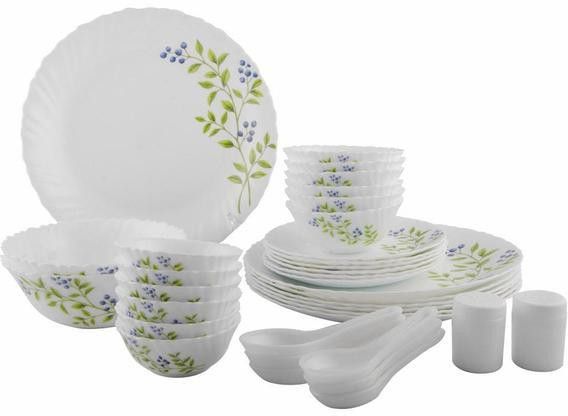 Pack of 35 Opalware Novo Collection Lush Greens Dinner Set-image-22